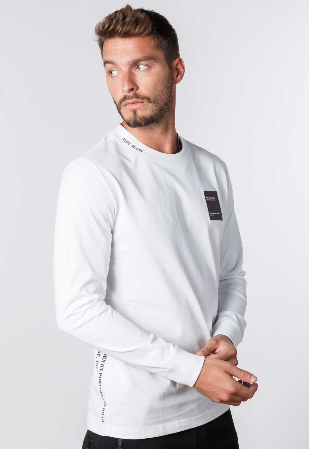 טי שירט ארוכה עם לוגו לגברים - Pepe Jeans