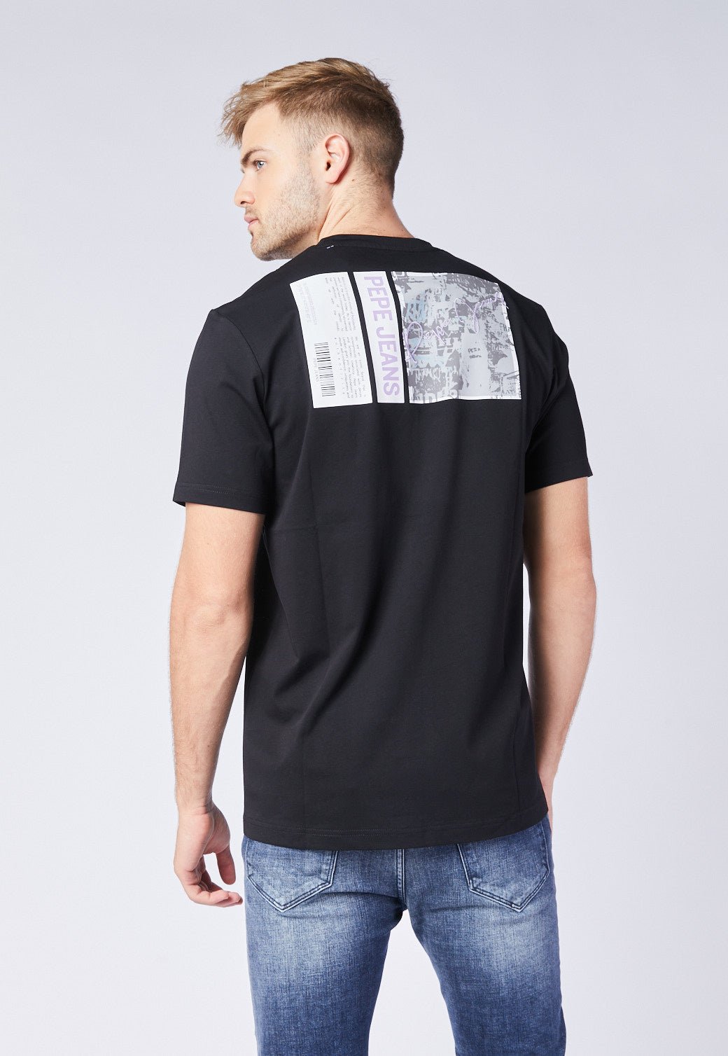 טי שירט קצרה עם הדפס בגב - Pepe Jeans