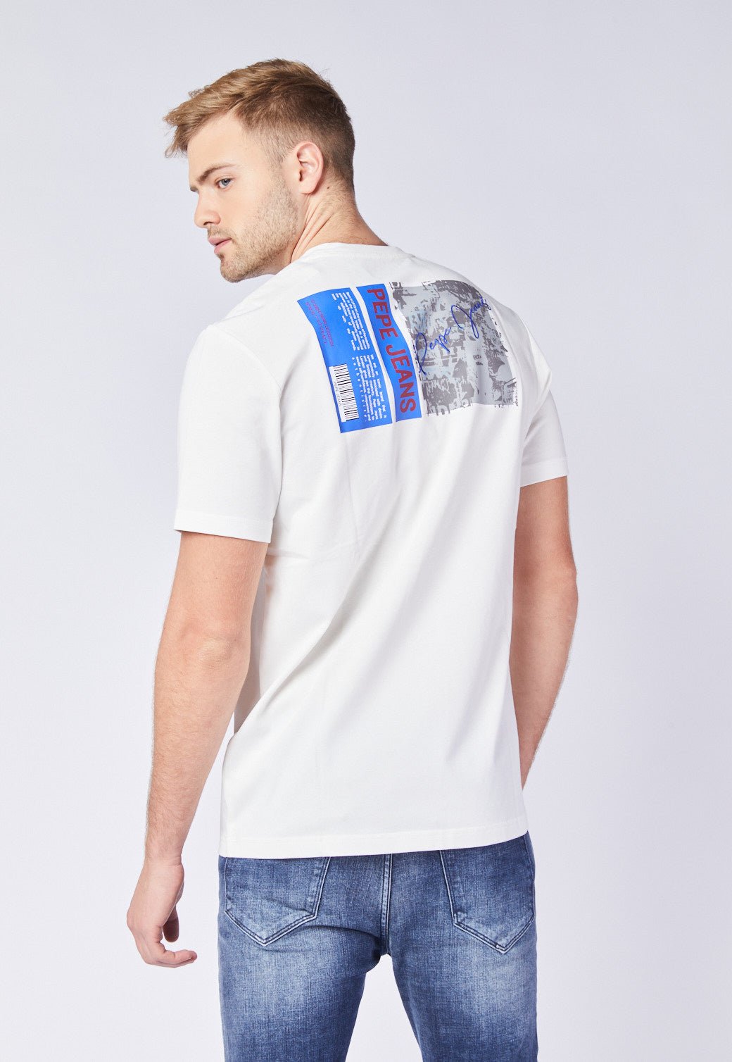 טי שירט קצרה עם הדפס בגב - Pepe Jeans