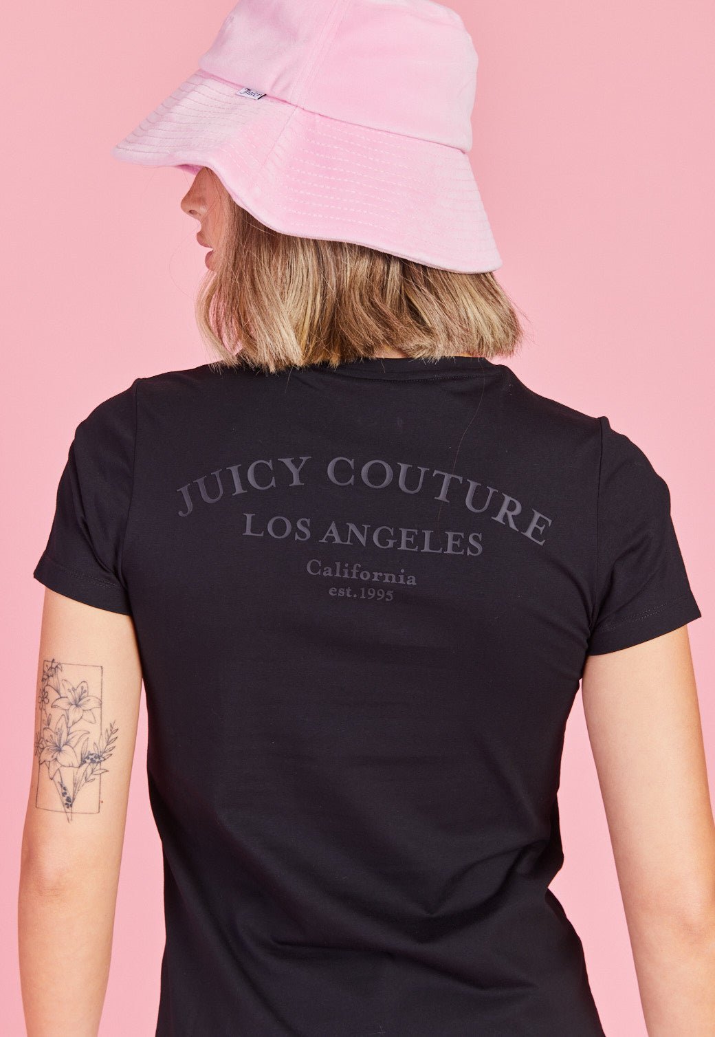 טי שירט קצרה עם הדפס לוגו לנשים - Juicy Couture