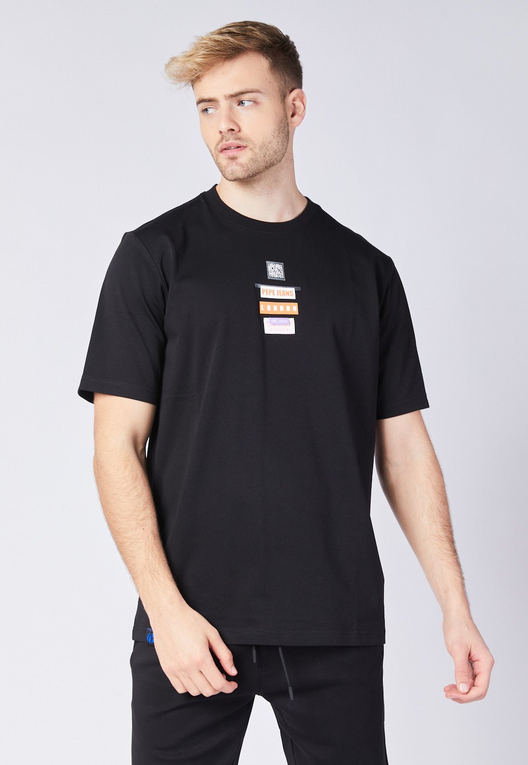 טי שירט קצרה עם הדפס תווית - Pepe Jeans