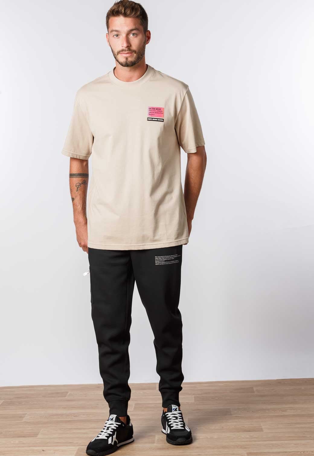 טי שירט קצרה עם לוגו לגברים - Pepe Jeans