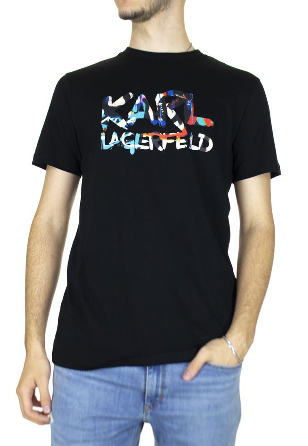 טי שירט קצרה Mix לגברים - Karl Lagerfeld