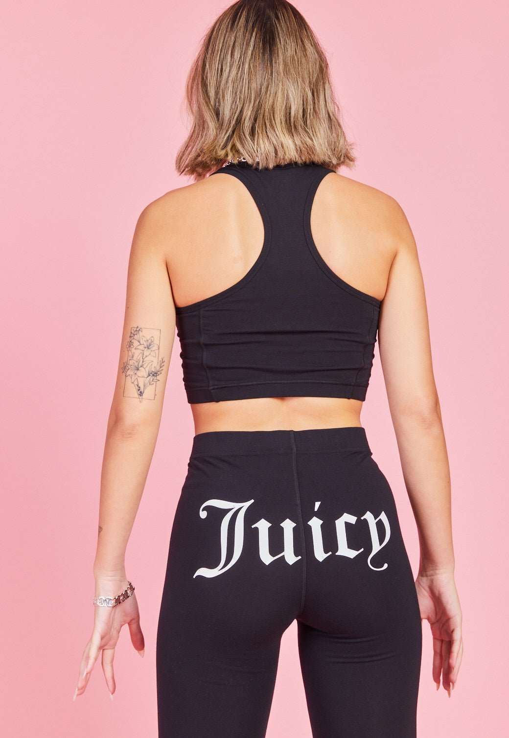 טייץ ארוך עם הדפס לוגו לנשים - Juicy Couture