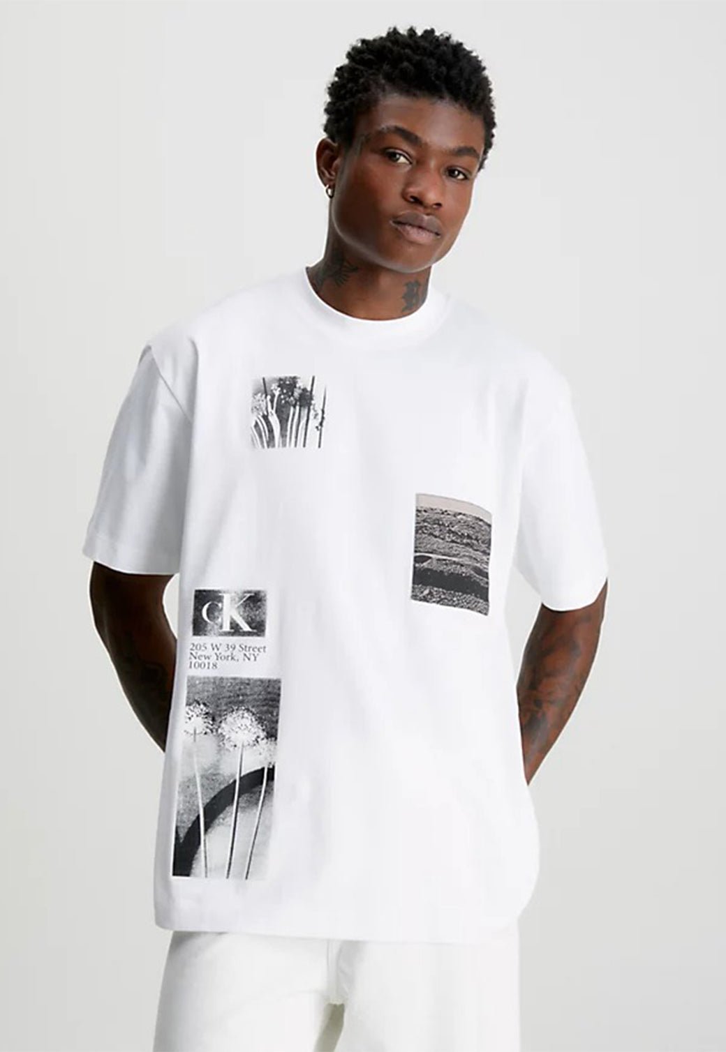 LTI LANDSCAPE GRAPHIC TEE Bright White 893627016 - Calvin Klein