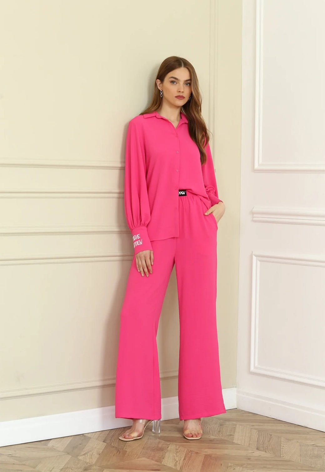 מכנסי VICTORIA WIDE LEG ורוד - Steve Madden