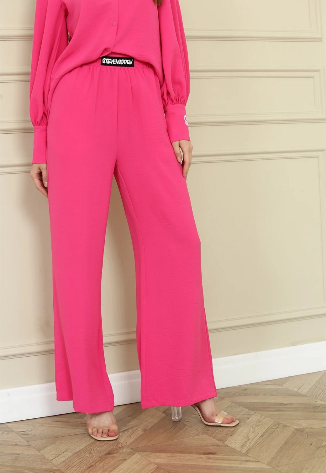 מכנסי VICTORIA WIDE LEG ורוד - Steve Madden