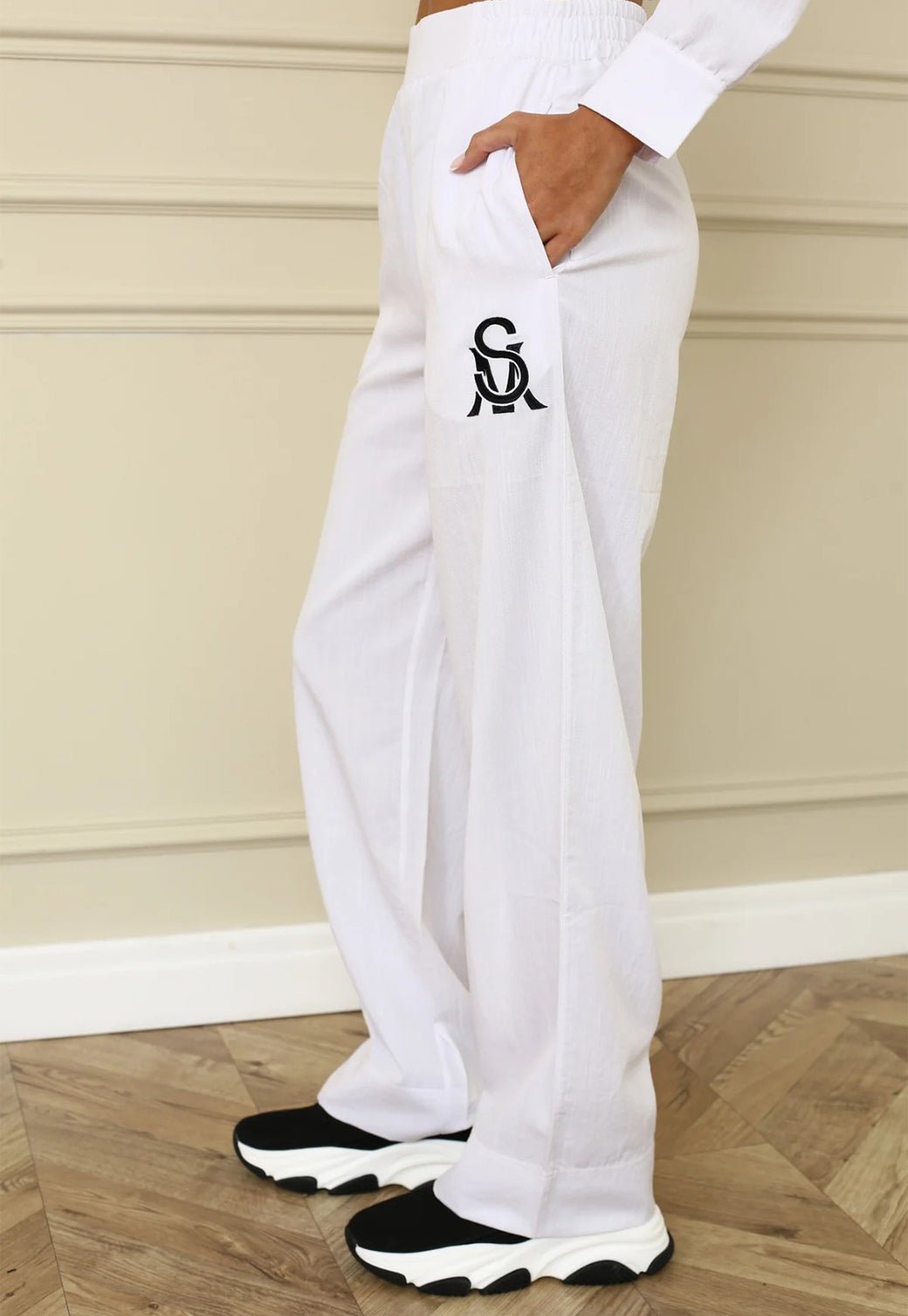 מכנסיים בגזרה ישרה NELLYP בלבן - Steve Madden