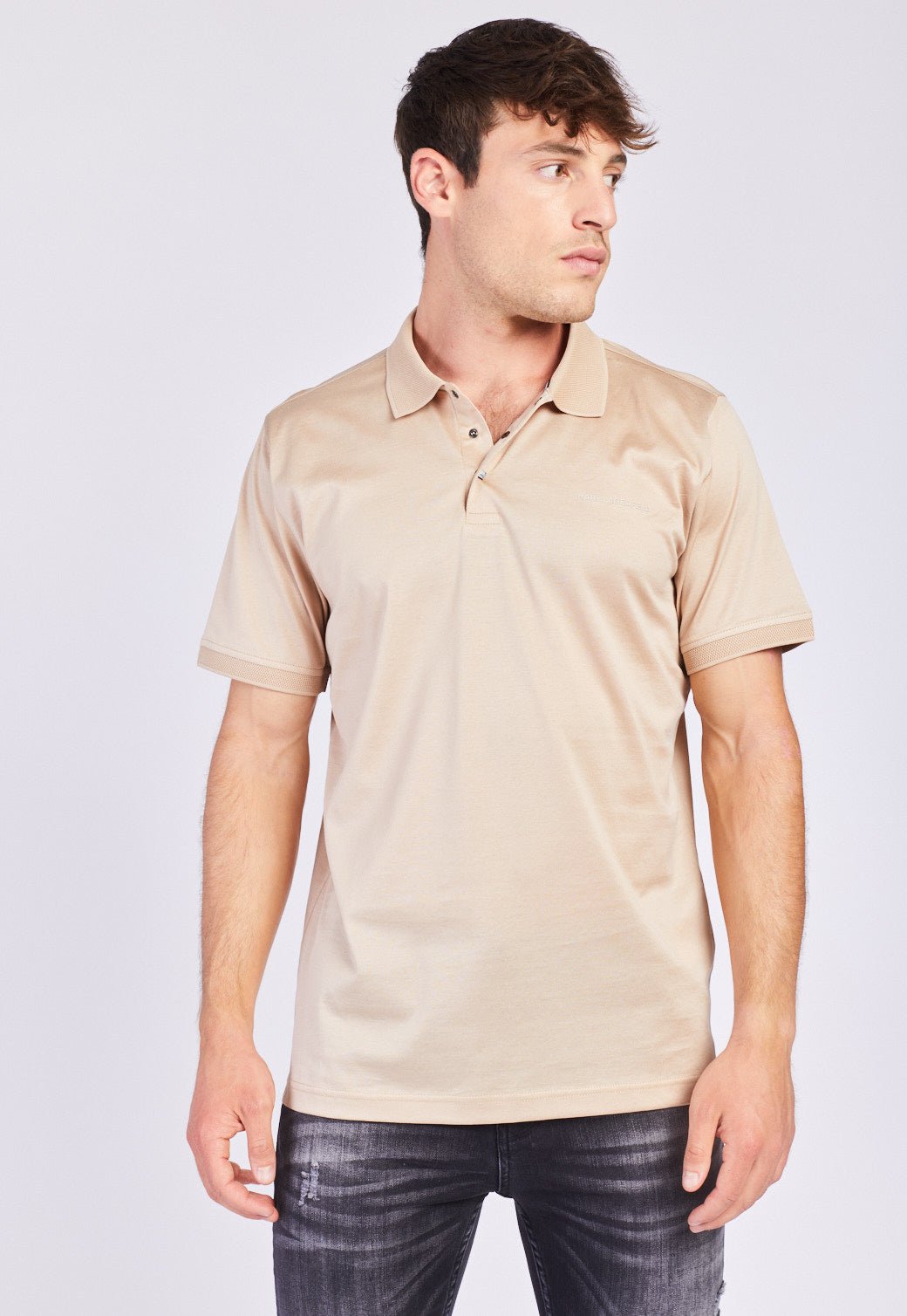 POLO PRESSBUTTON 745000-532200 SAND 410 - Karl Lagerfeld