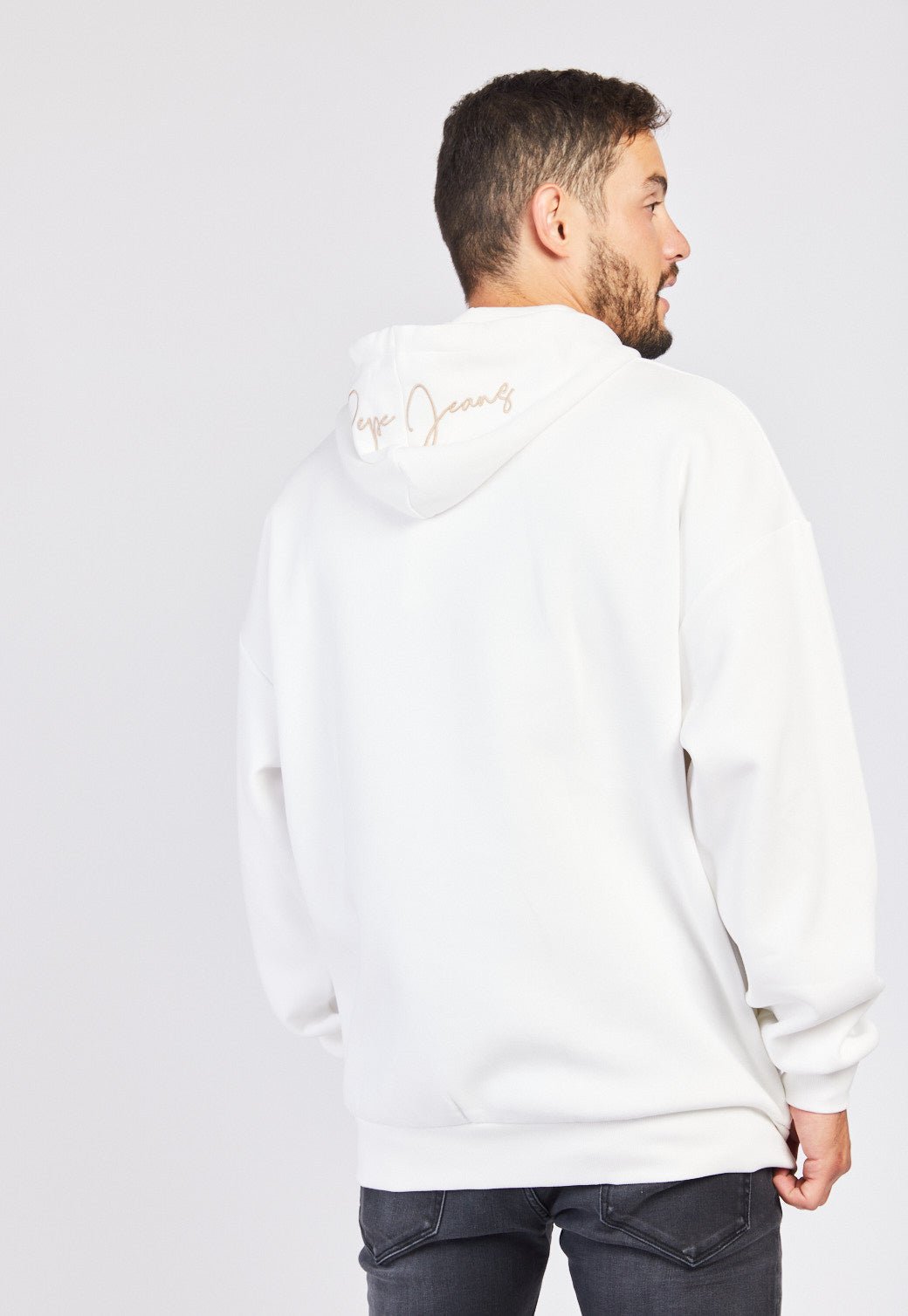 סווטשירט קפוצ'ון לוגו רקום לגברים - Pepe Jeans