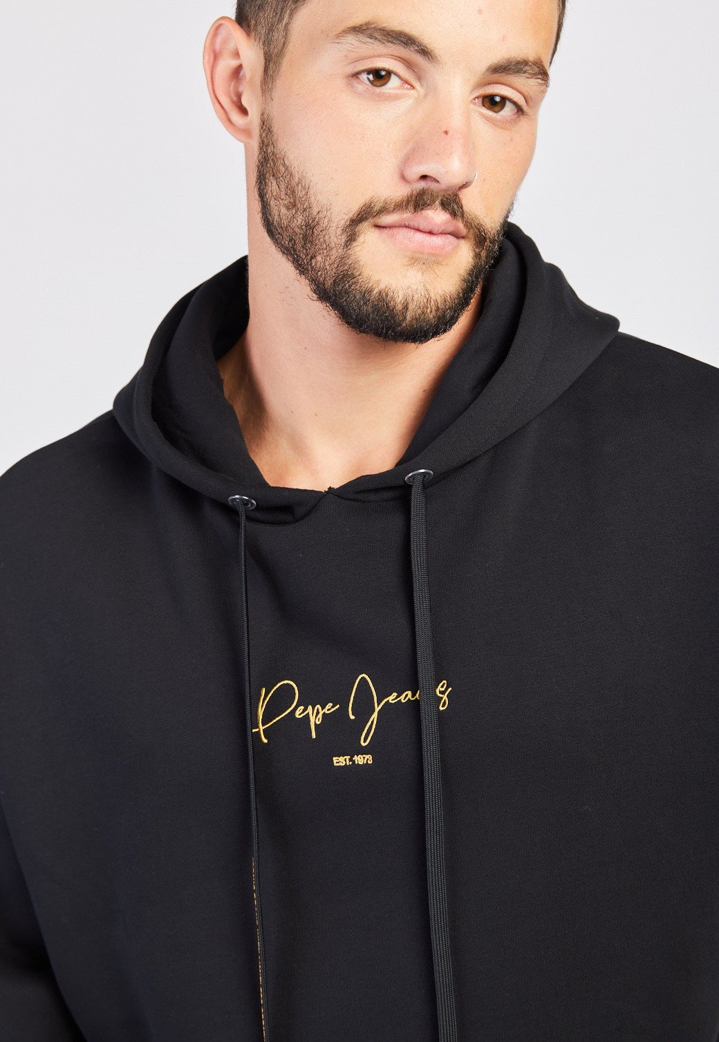 סווטשירט קפוצ'ון לוגו רקום לגברים - Pepe Jeans