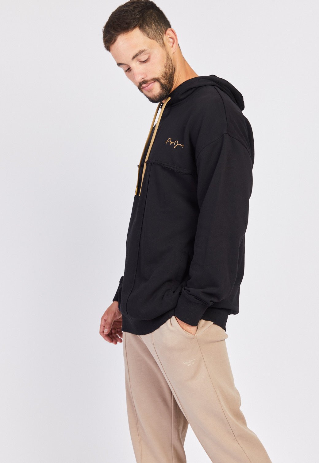סווטשירט קפוצ'ון טרי פאצ'ים לגברים - Pepe Jeans