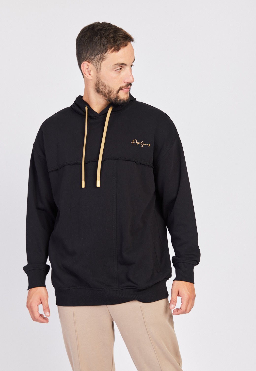 סווטשירט קפוצ'ון טרי פאצ'ים לגברים - Pepe Jeans