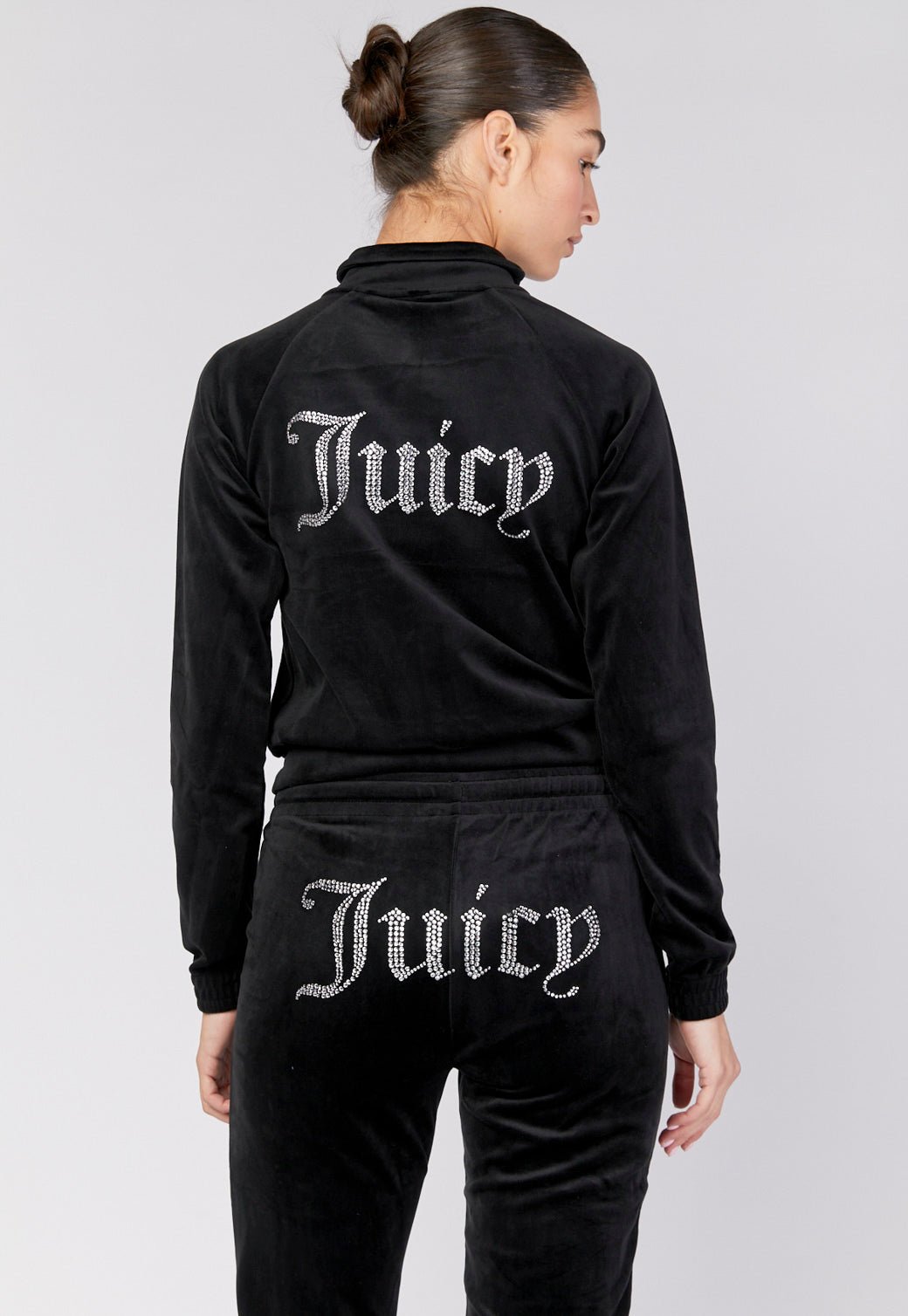 סווטשירט קטיפה עם לוגו אבנים נשים - Juicy Couture