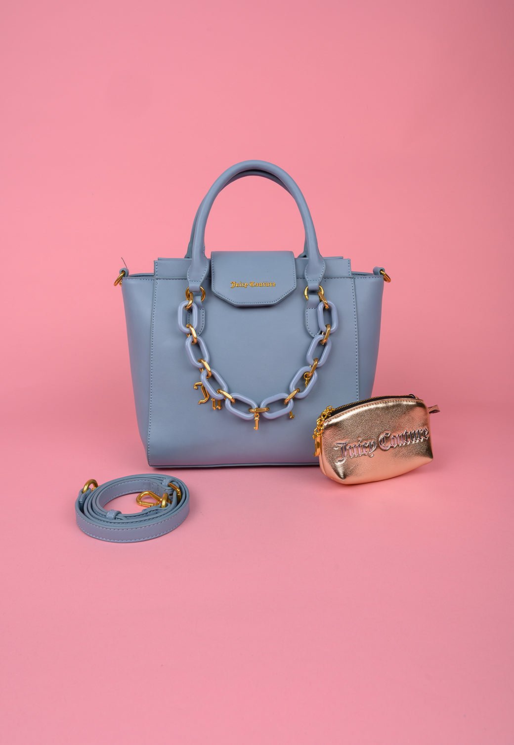 תיק נשיאה עם רצועה נשלפת ושרשרת - Juicy Couture