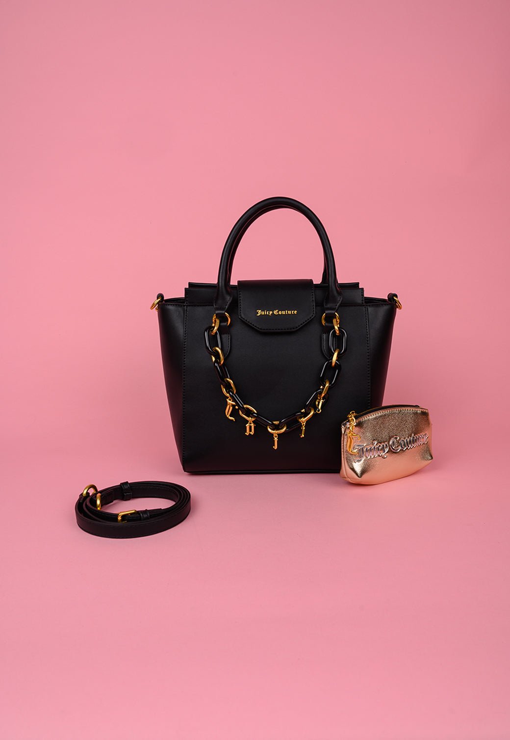תיק נשיאה עם רצועה נשלפת ושרשרת - Juicy Couture