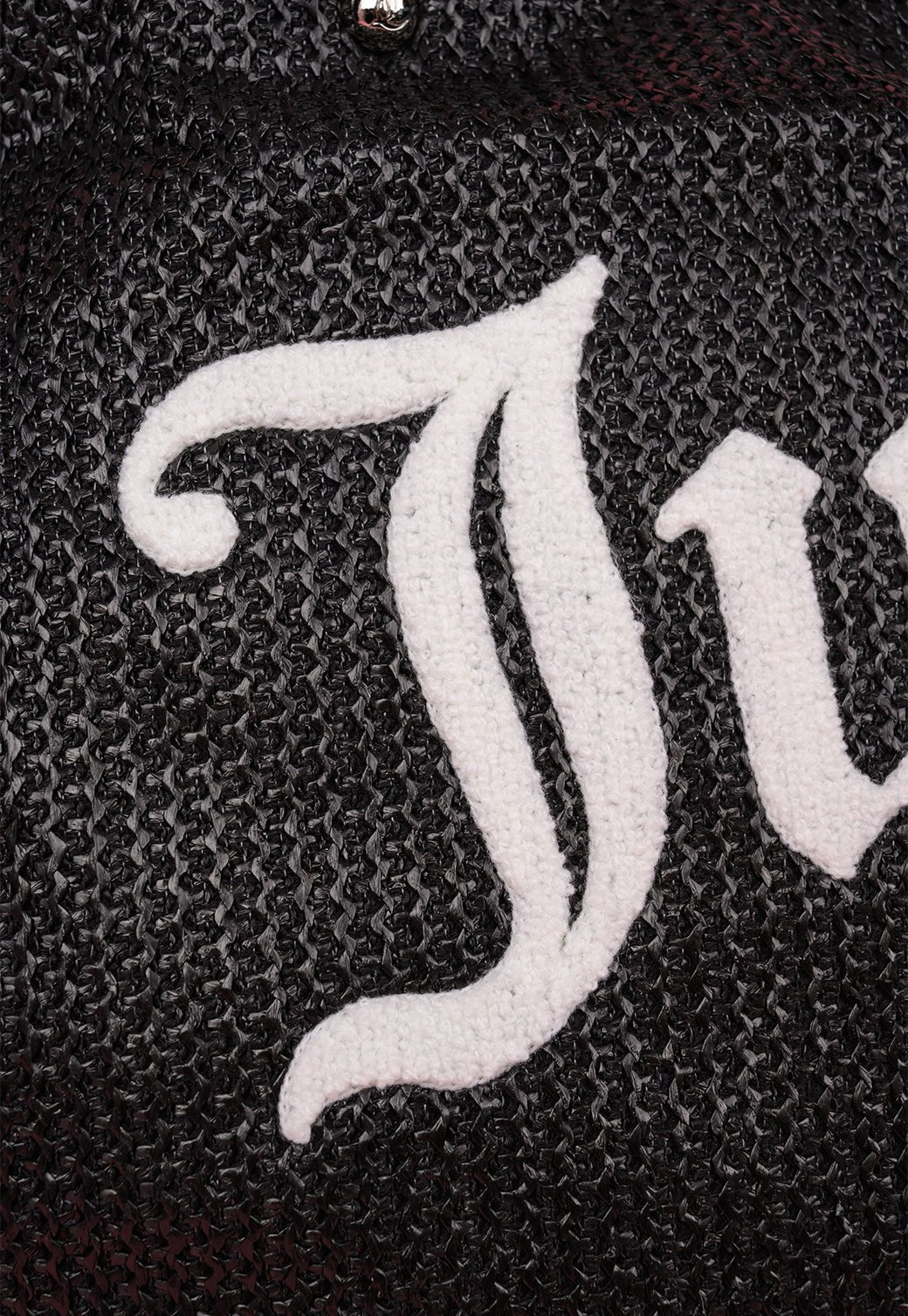 תיק שופינג גדול עם מגה לוגו מבד רפיה - Juicy Couture