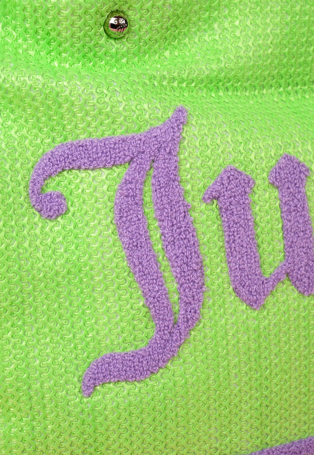 תיק שופינג גדול עם מגה לוגו מבד רפיה - Juicy Couture