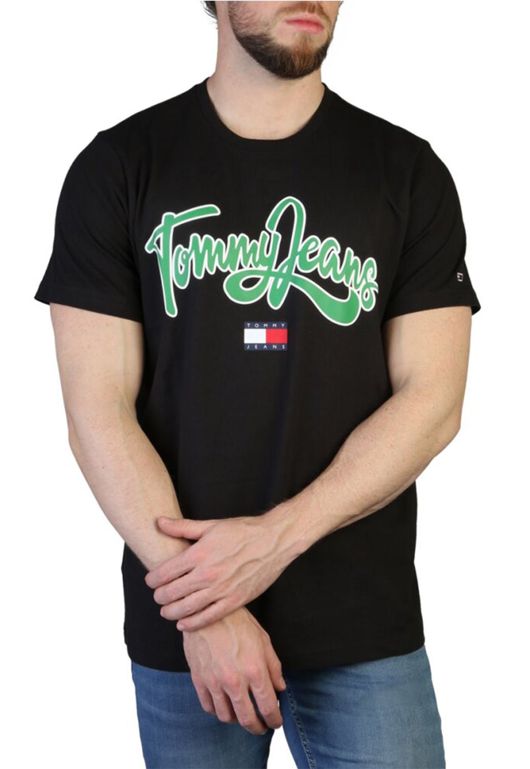 TJM REG COLLEGE POP TEXT TEE BLACK 991216448 - Tommy Hillfiger