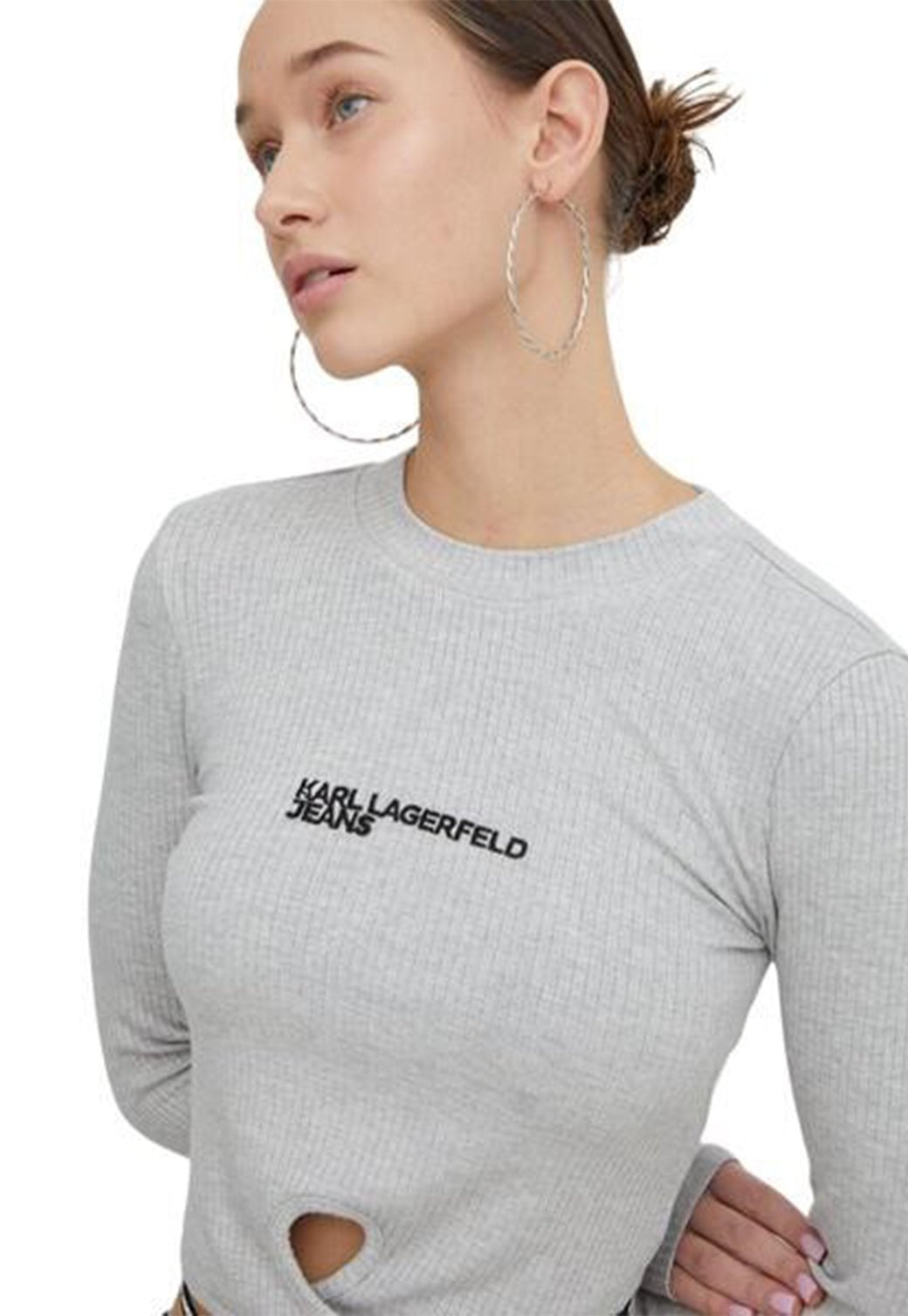 חולצה ארוכה Ribbed Tied נשים - Karl Lagerfeld