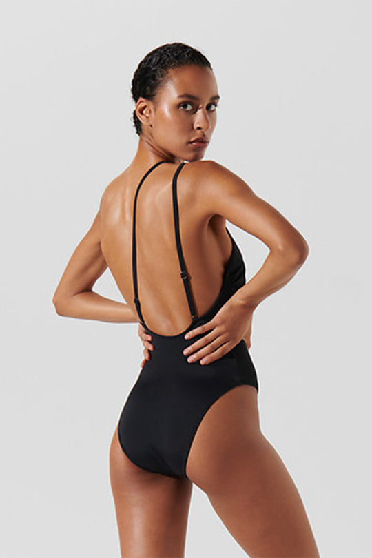 בגד ים שלם High Leg DNA בצבע שחור