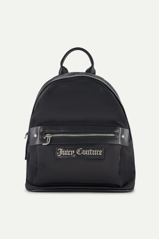 תיק גב SKY Juicy Couture לנשים בצבע שחור עם לוחית לוגו מתכתית