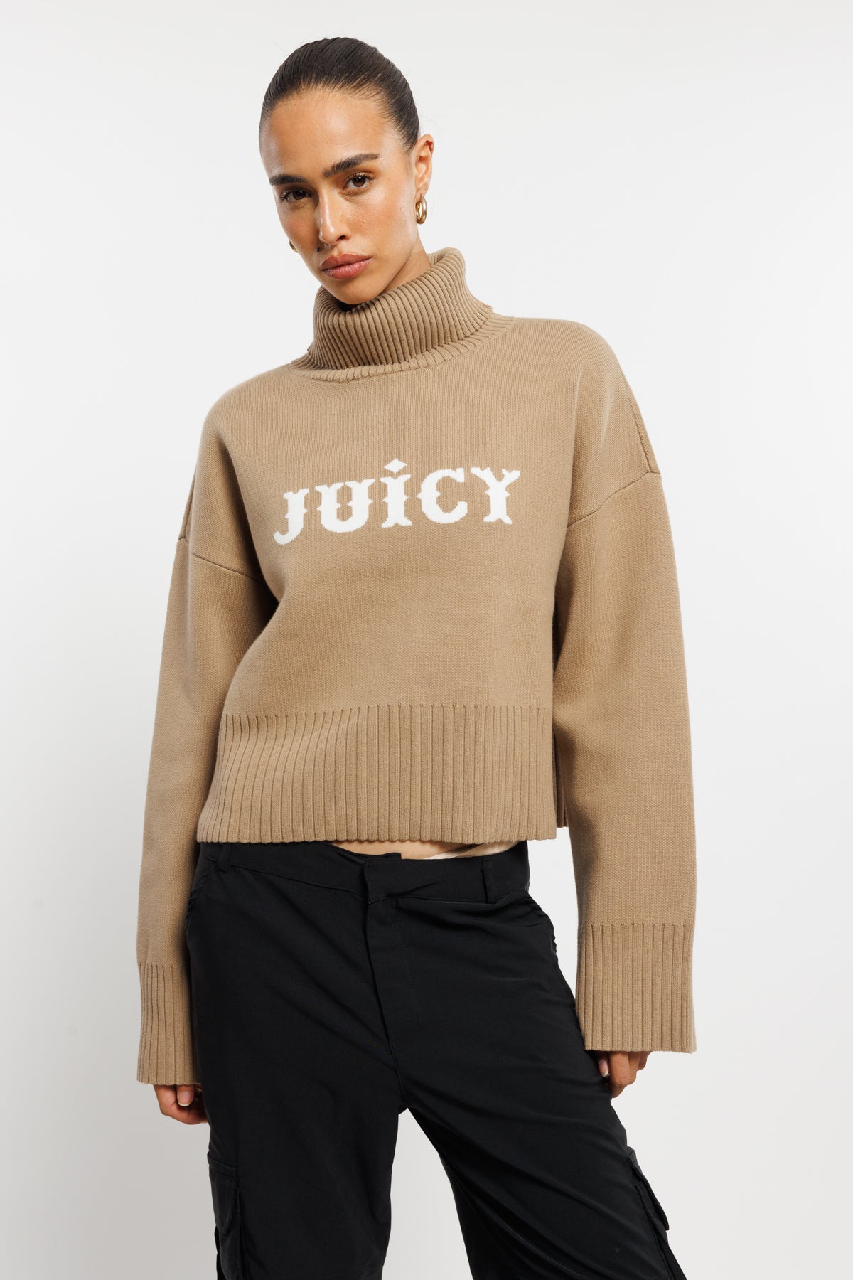 סריג גולף נשים דגם GOLF SWEATER בצבע חום