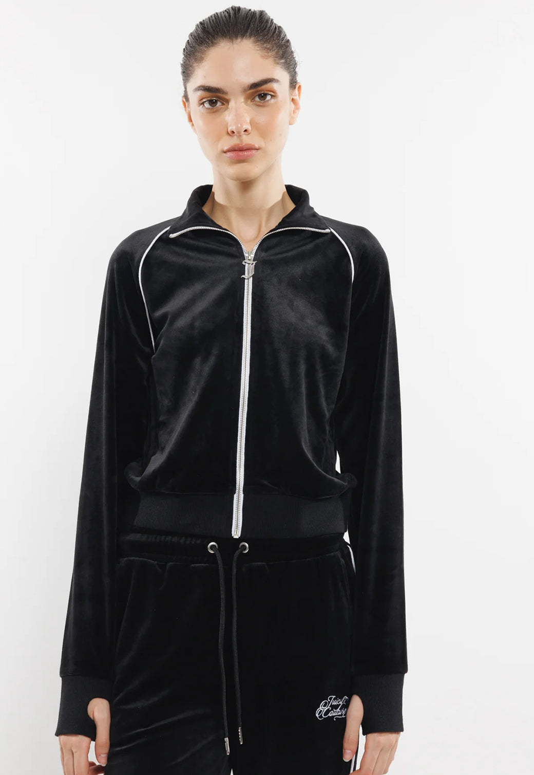 קרדיגן קטיפה W Fancy Sweatshirt בצבע שחור