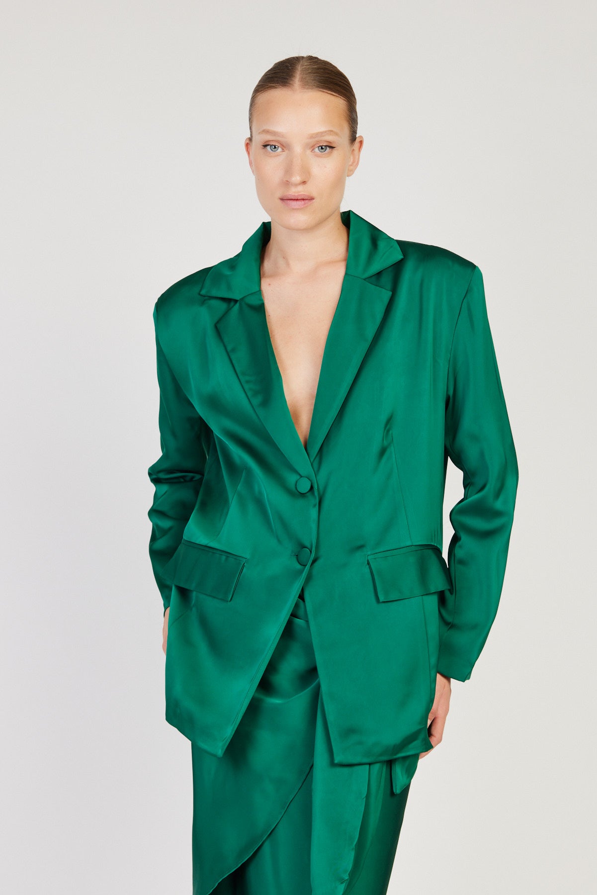 ג'קט Shlomo בצבע ירוק בקבוק