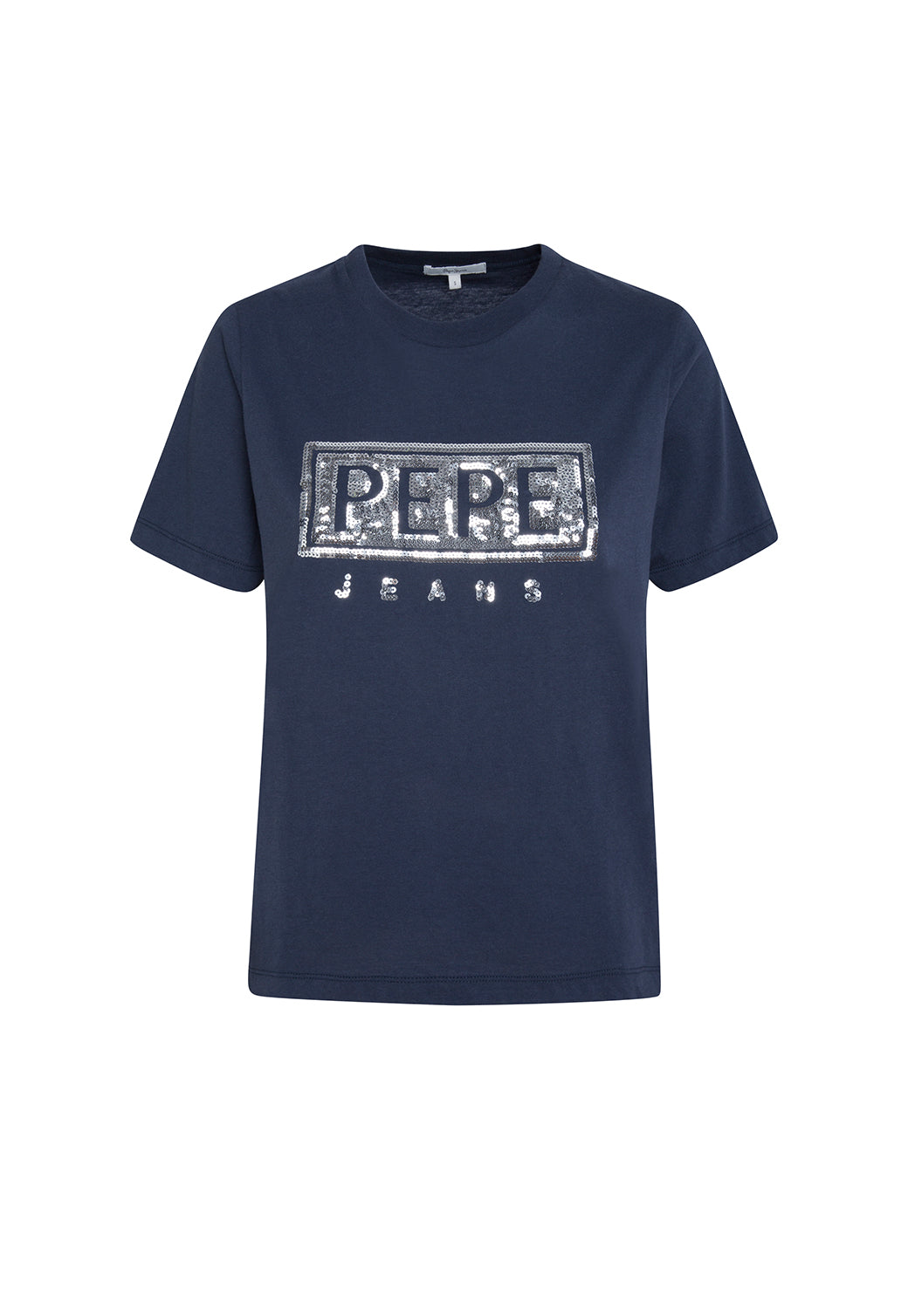 טי שירט Charis Pepe Jeans לנשים בצבע כחול נייבי עם הדפס לוגו