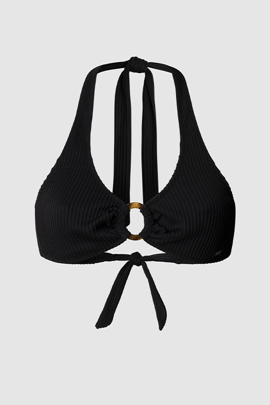 טופ ביקיני עם קשירה בצבע שחור