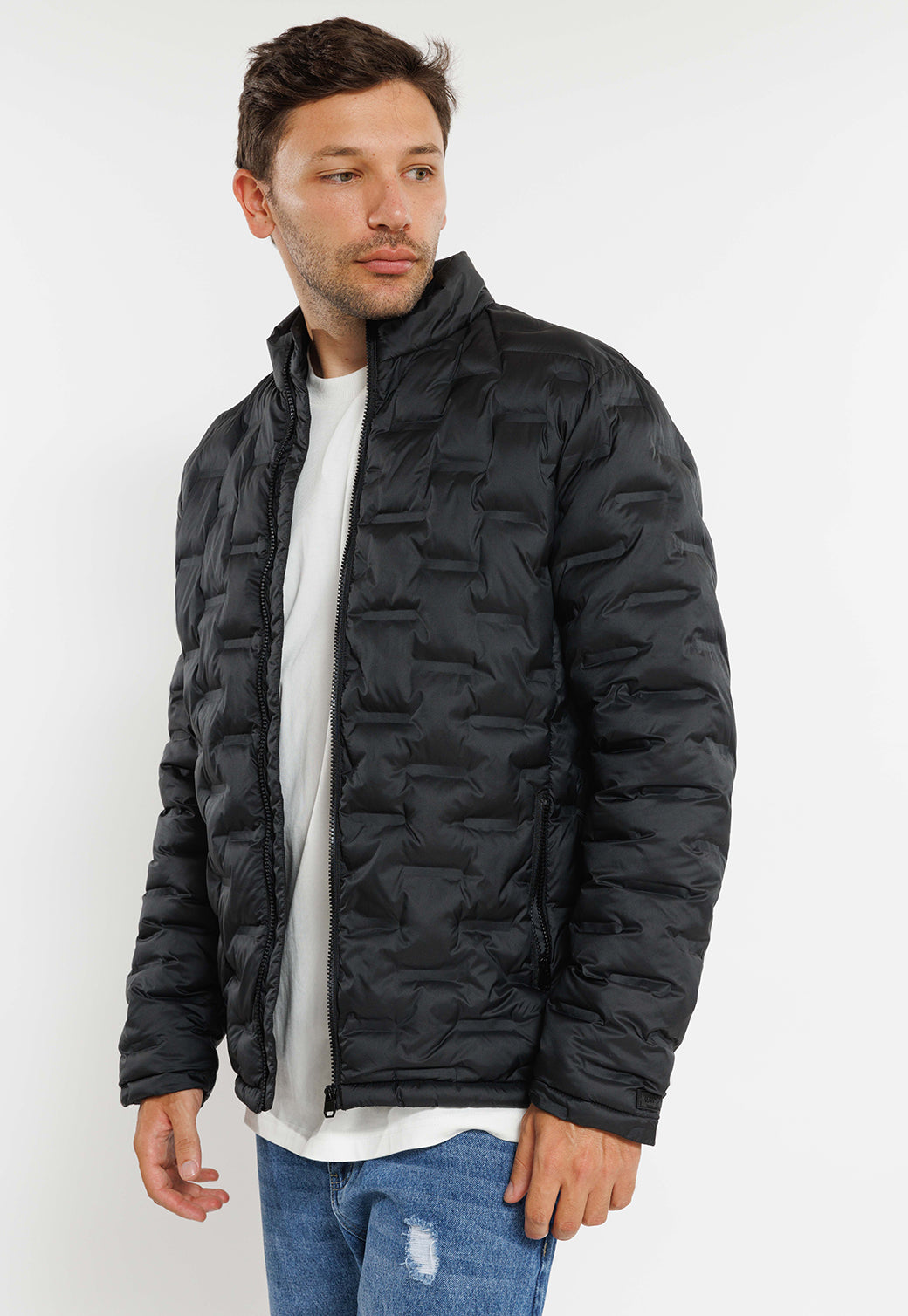 מעיל פוך קליל בצבע שחור לגברים