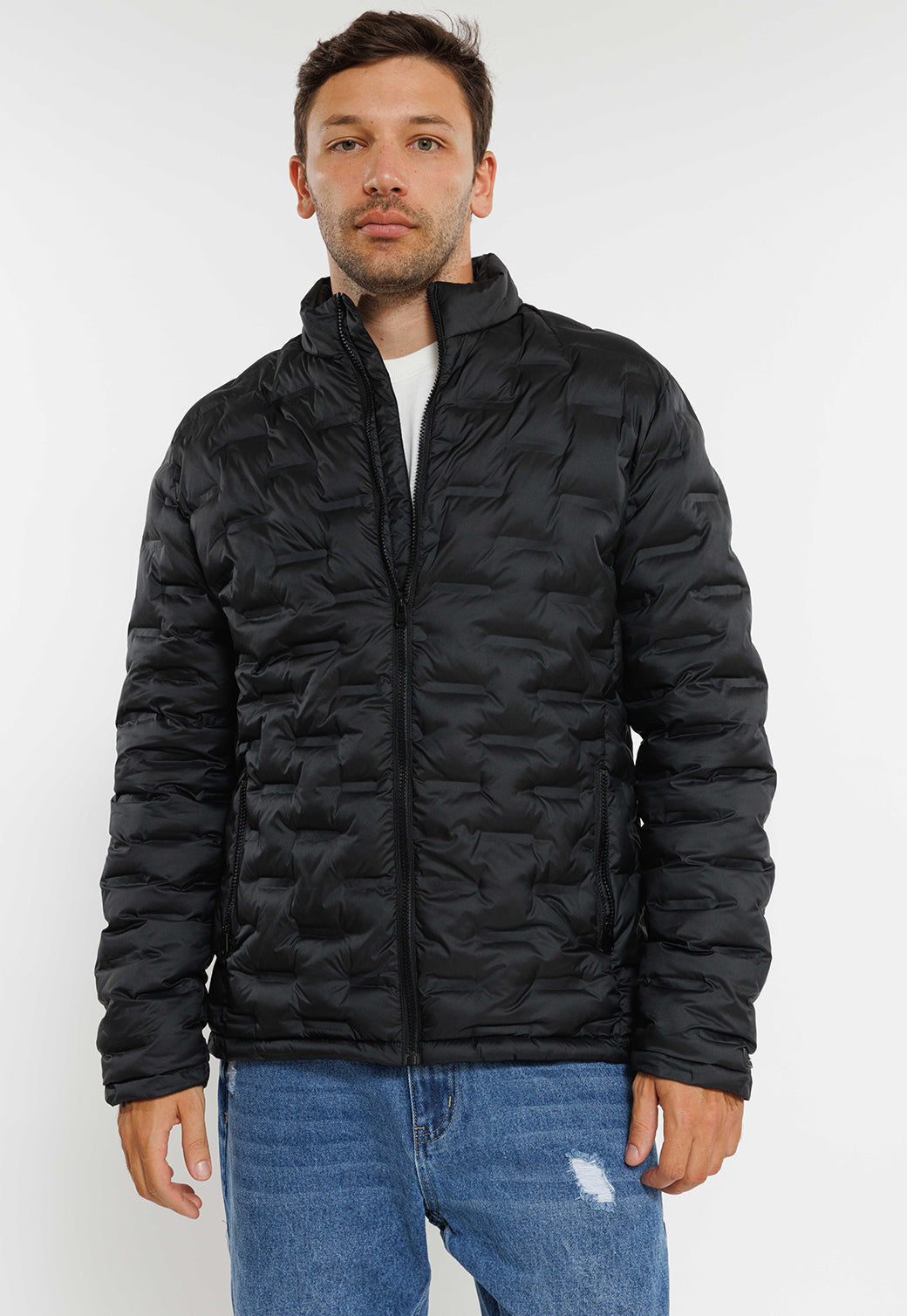 מעיל פוך קליל בצבע שחור לגברים