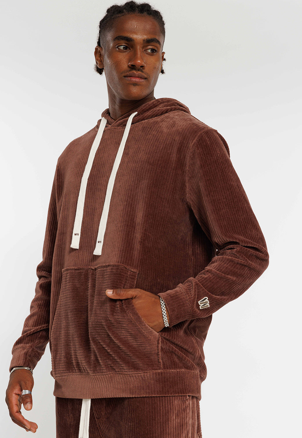 קפוצ'ון קטיפה חום לגברים