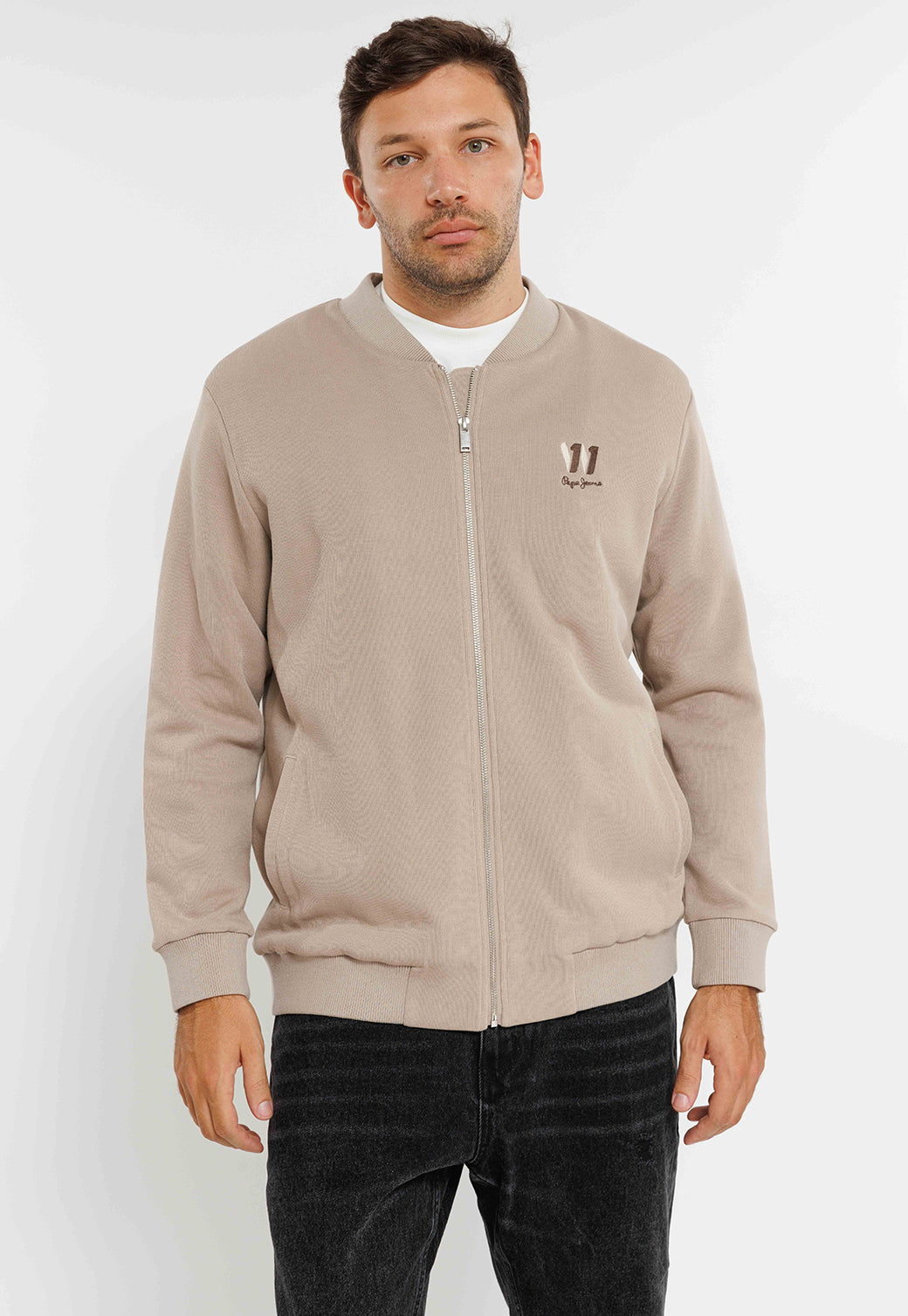 קפוצ'ון רוכסן ABNER בצבע חום בהיר