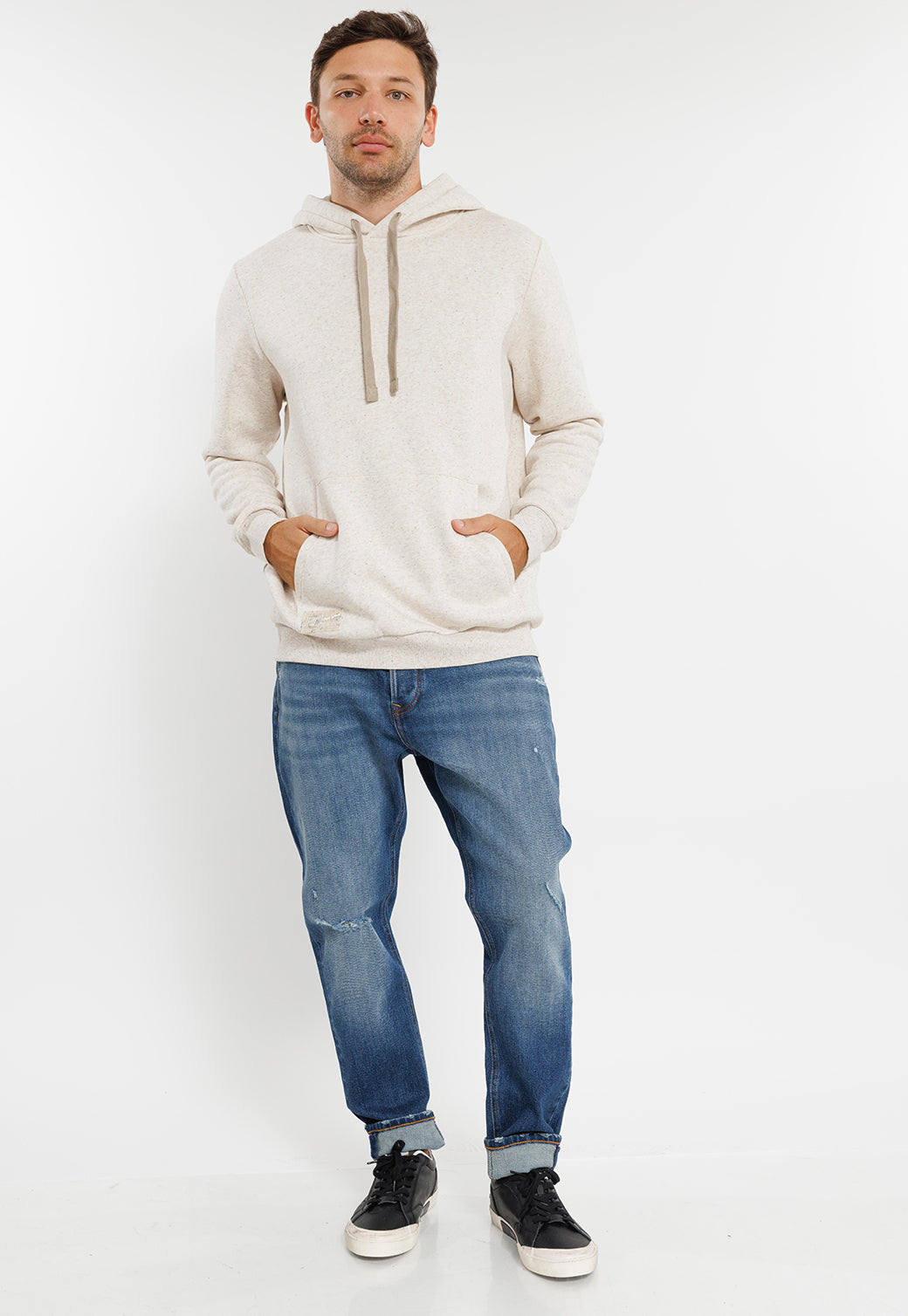 קפוצ'ון קרם לבן קלאסי לגברים