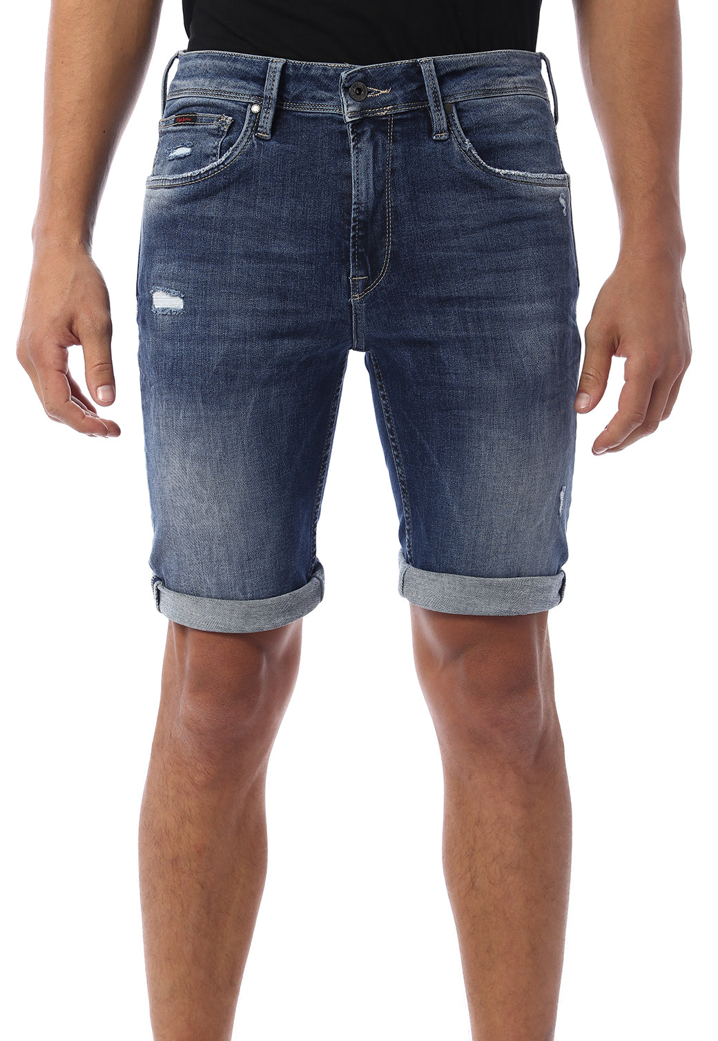 ג'ינס קצר לגברים בצבע כחול