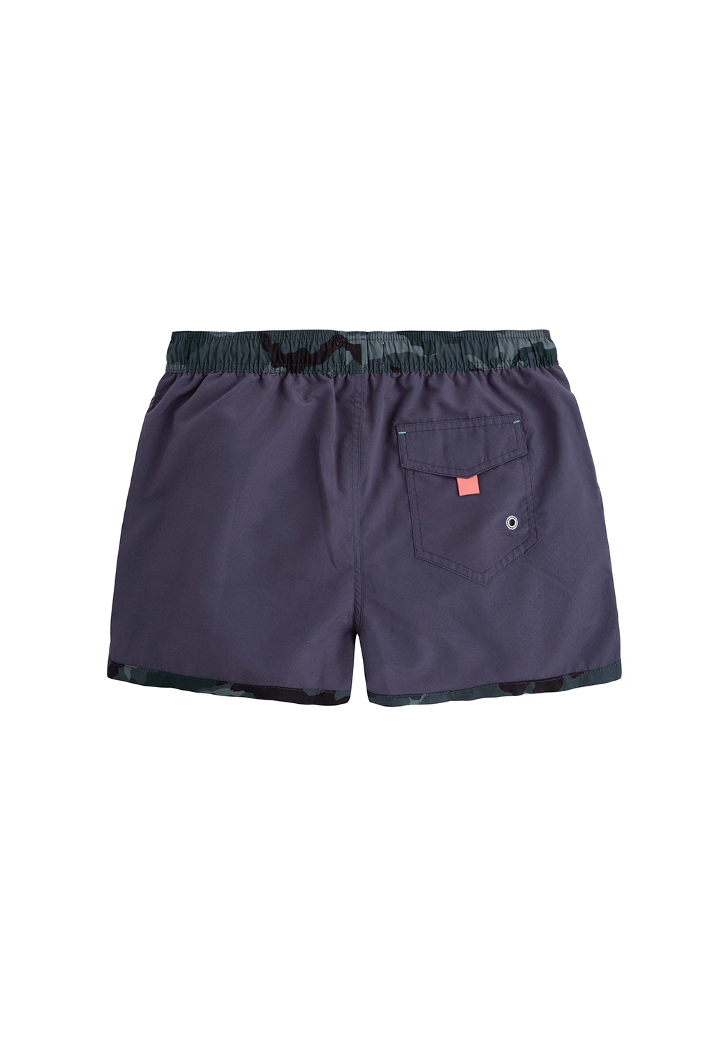 מכנסי בגד ים קצרים בצבע כחול נייבי עם הדפס