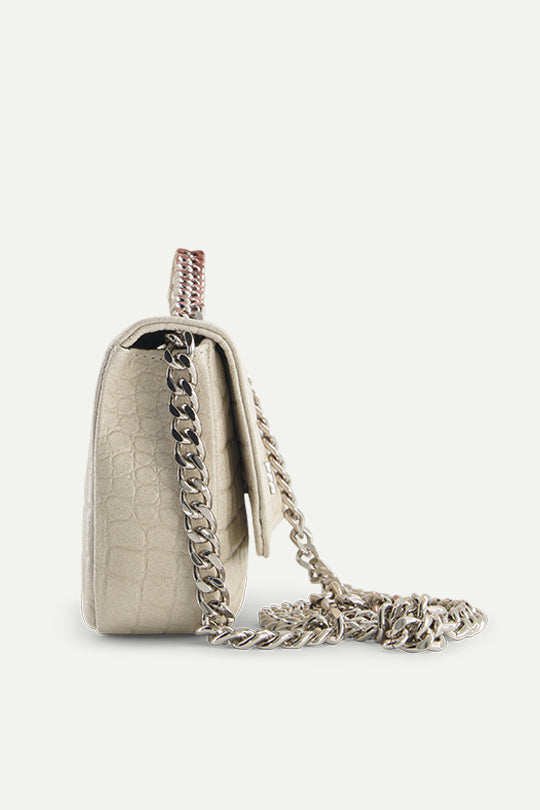 תיק כתף Barbara בגוון קרם