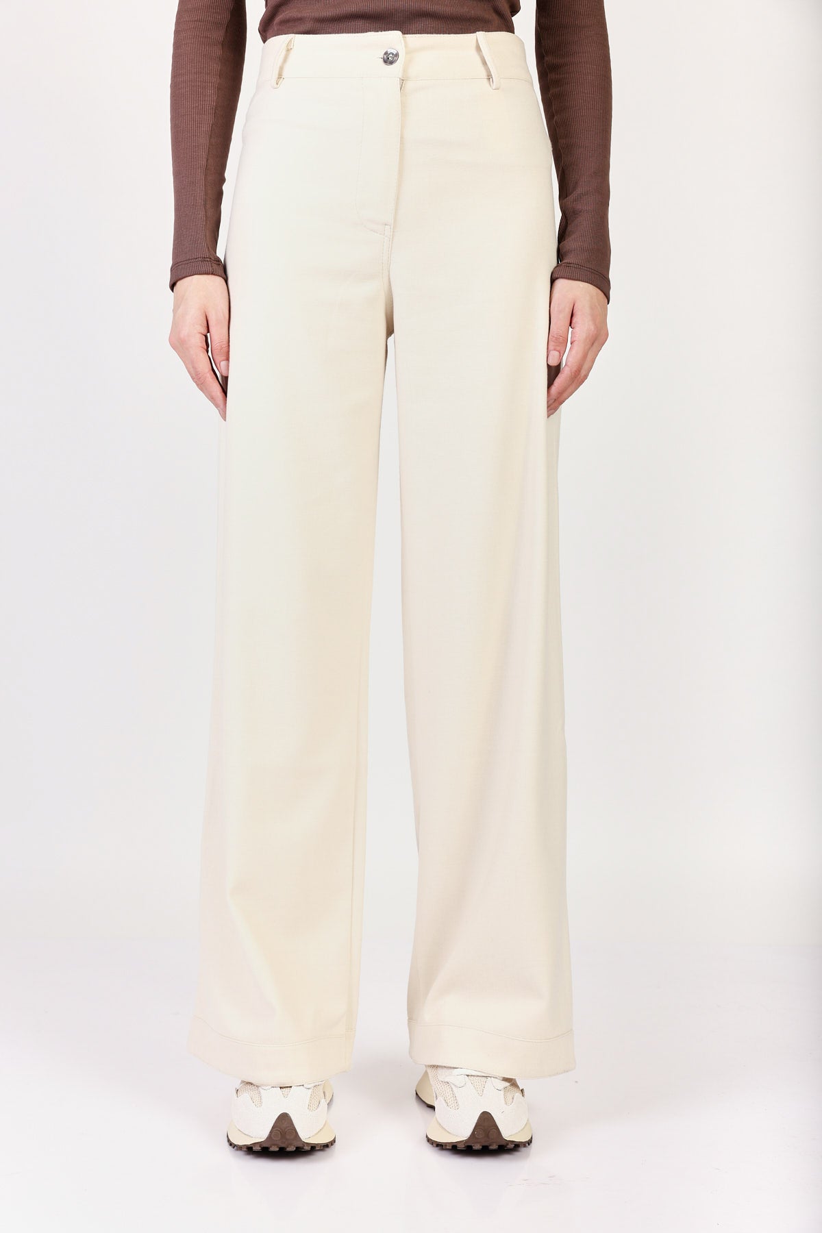 מכנסי Carla Wide Leg בצבע בז'