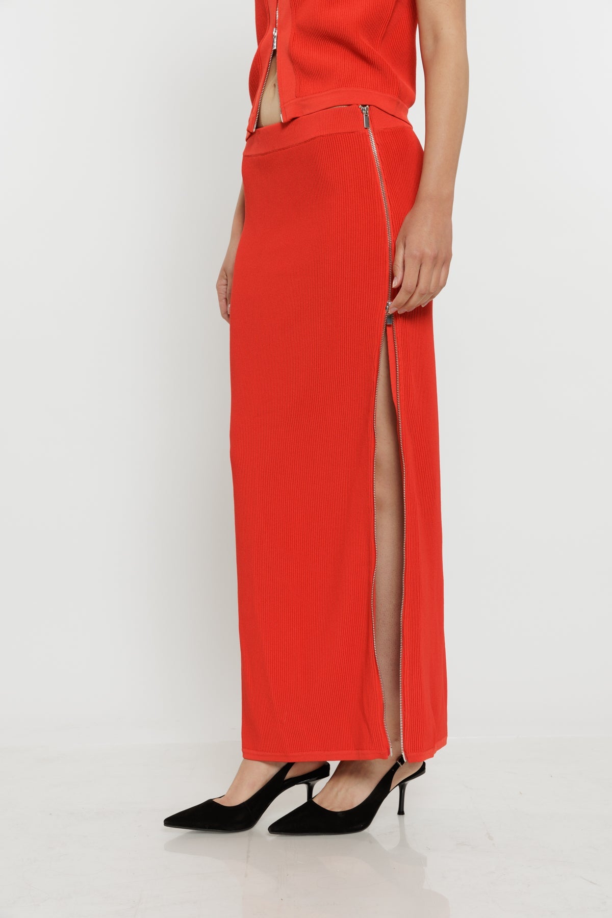 חצאית מקסי Amelie בצבע אדום