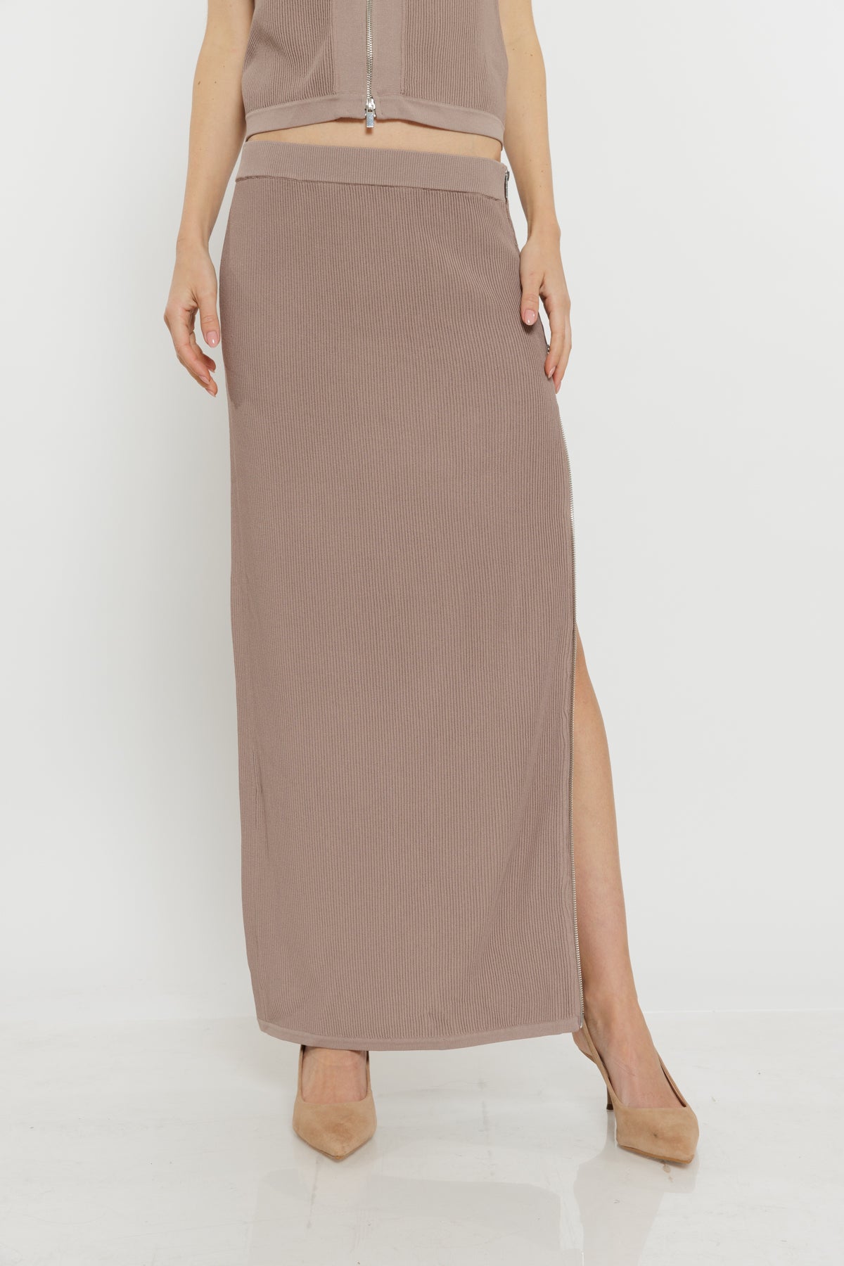 חצאית מקסי Amelie בצבע חום