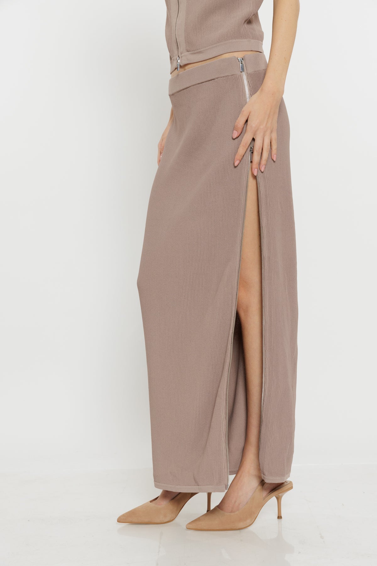 חצאית מקסי Amelie בצבע חום