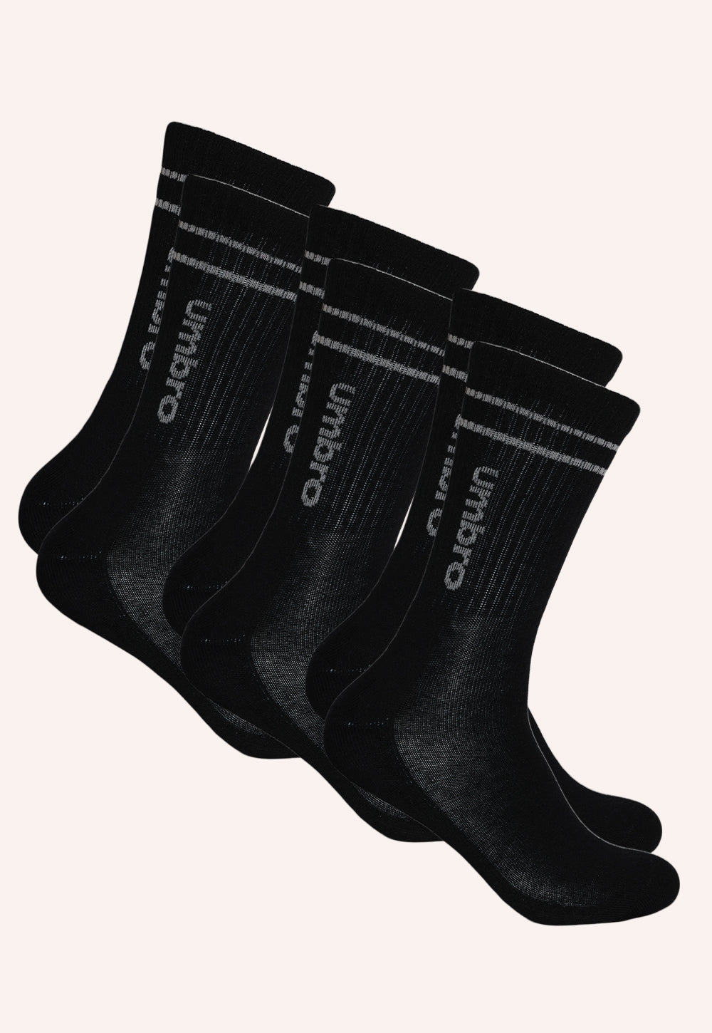 מארז 3 זוגות גרבי ספורט חצי טרי לגברים בצבע שחור – מידה 41–46