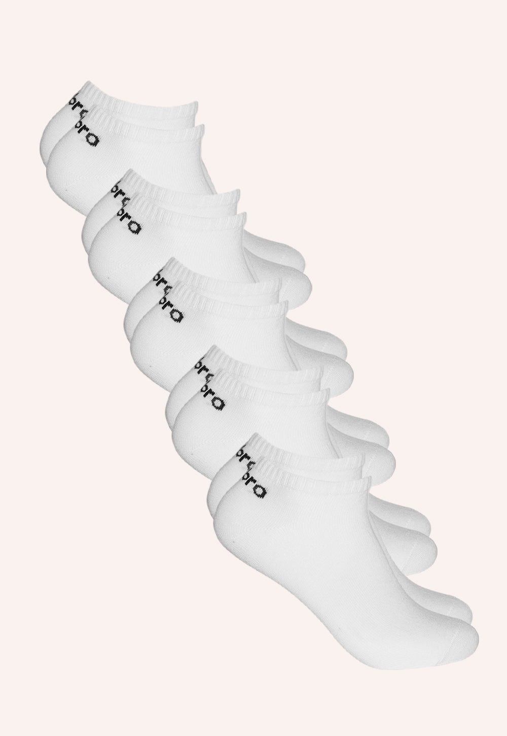 מארז 5 זוגות גרביים נמוכות לנשים בצבע לבן – מידה 36–41