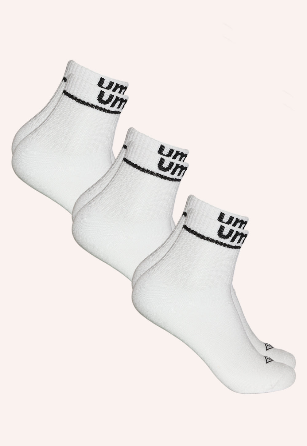מארז 3 זוגות גרביים רבע אורך לנוער בצבע לבן – מידה 35–41