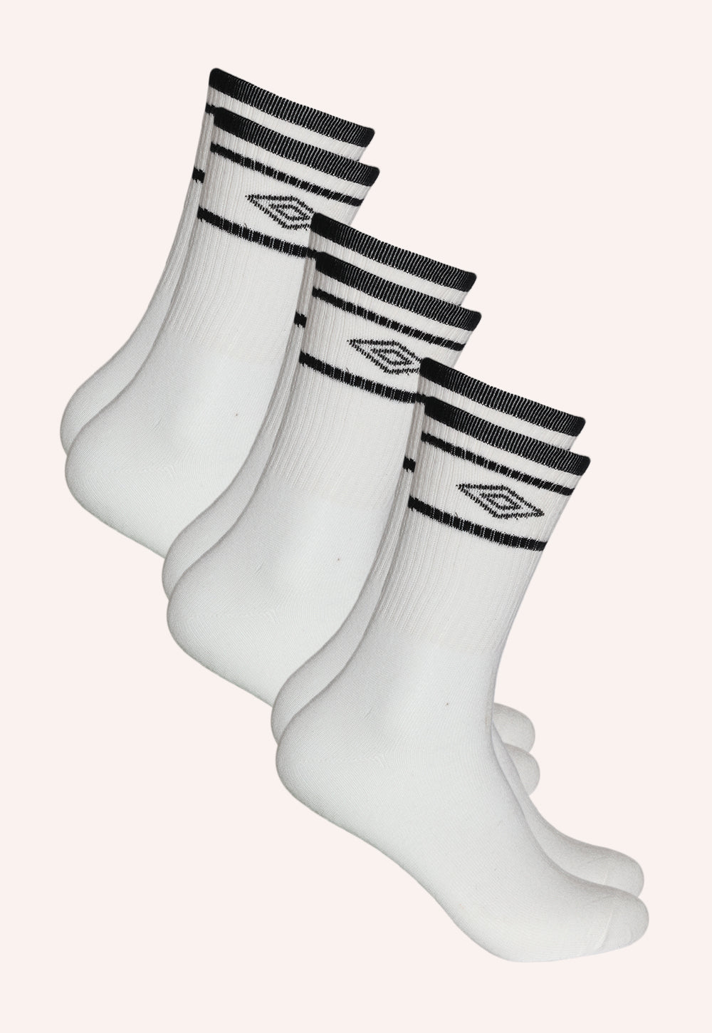 מארז 3 זוגות גרביים רגילות לנוער בצבע לבן – מידה 35–41