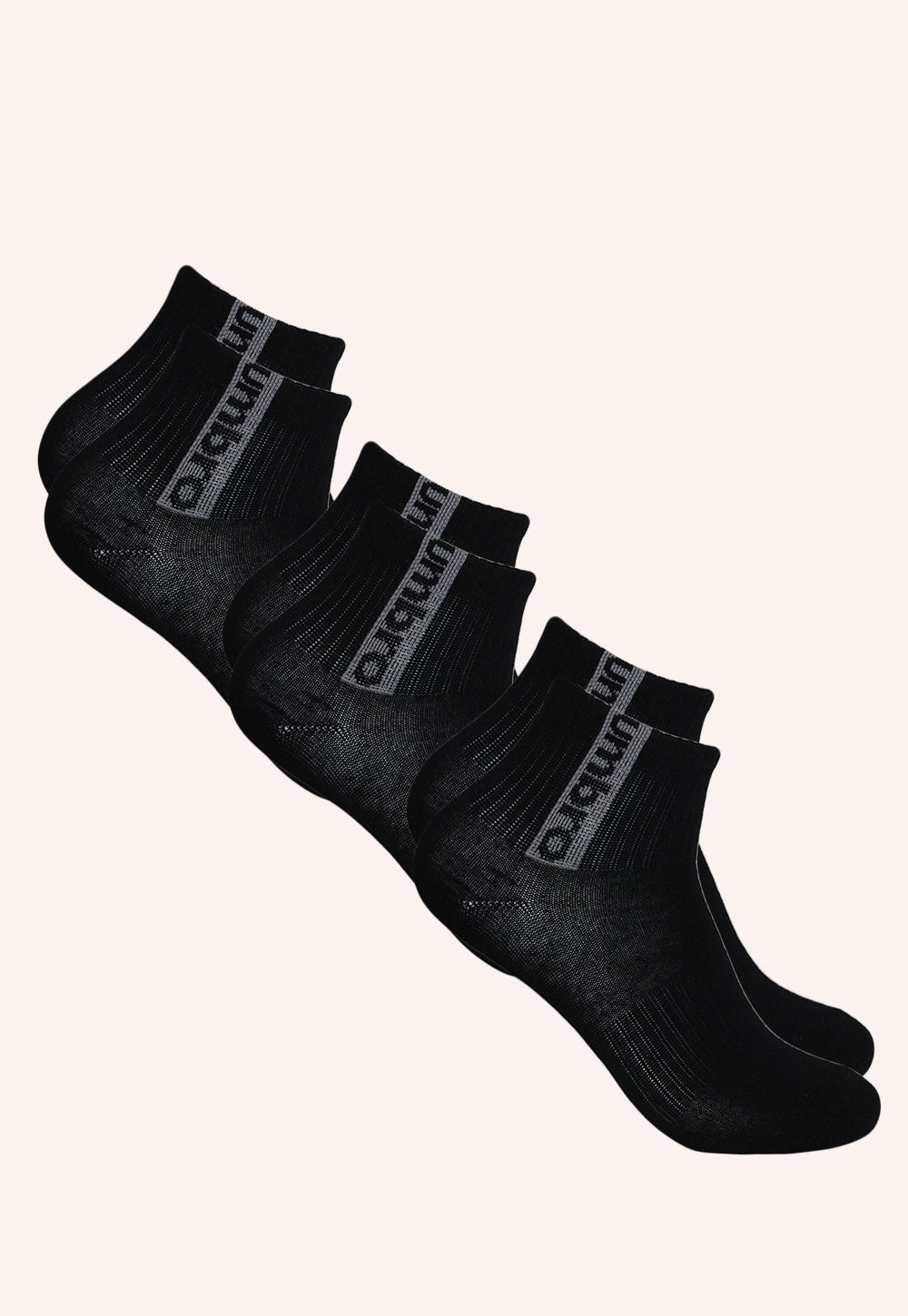 מארז 3 זוגות גרביים רבע אורך לנשים בצבע שחור – מידה 35–41