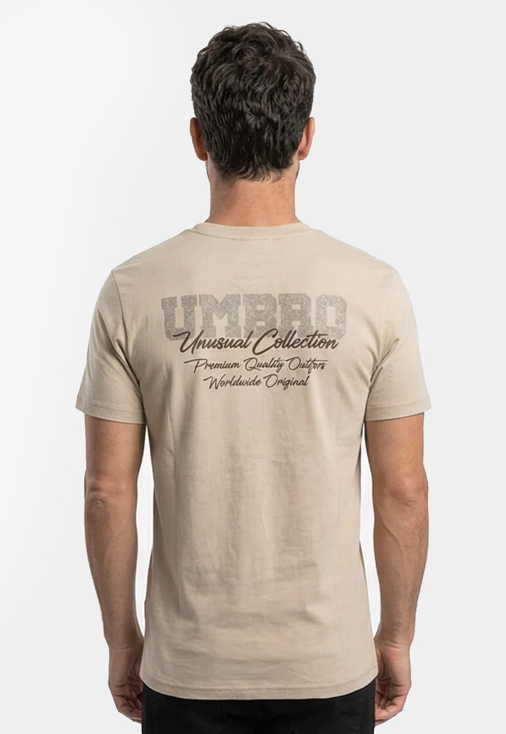טי שירט UMBRO לגברים בצבע בז' עם הדפס Unusual Collection בגב