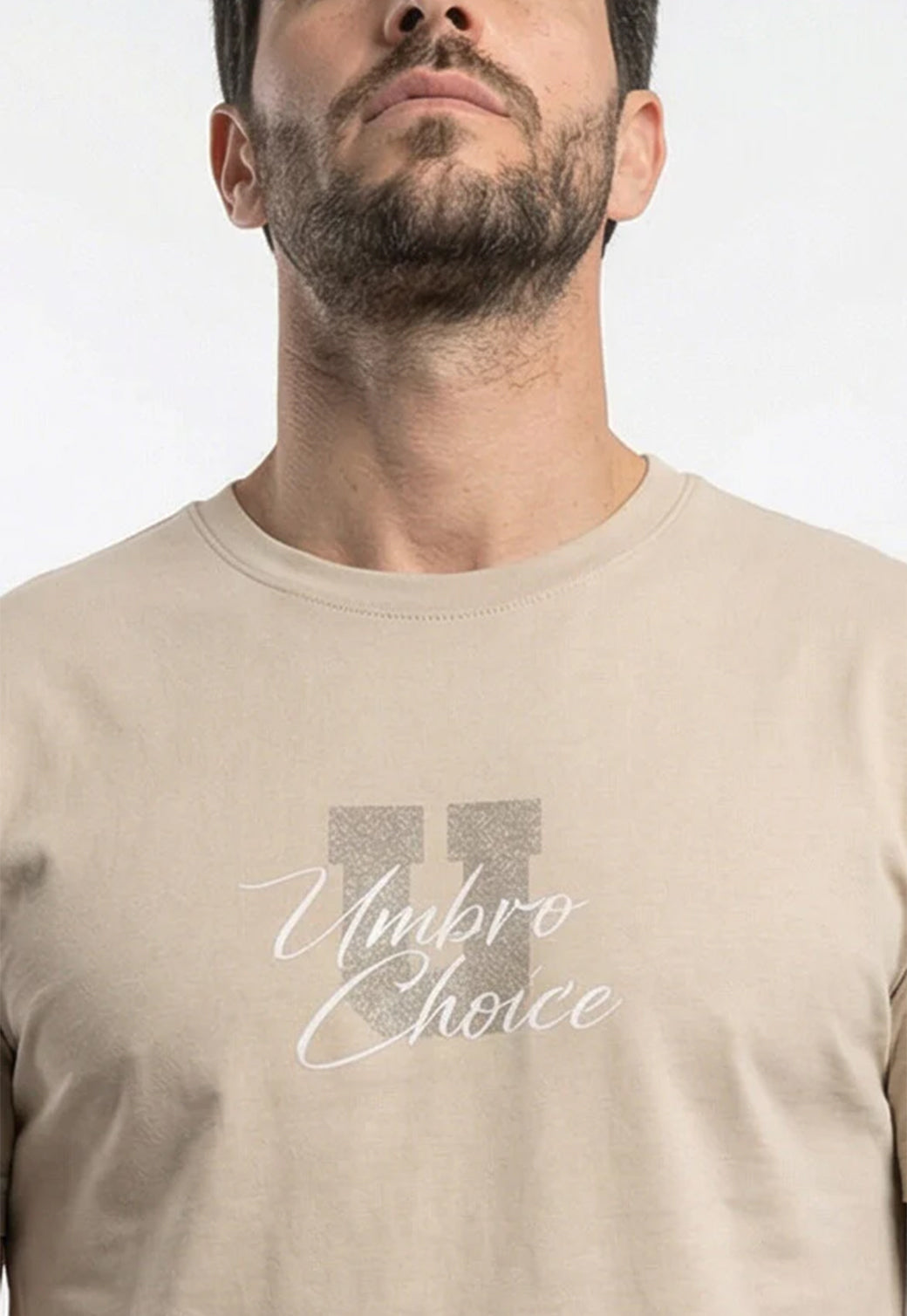 טי שירט UMBRO לגברים בצבע בז' עם הדפס Unusual Collection בגב